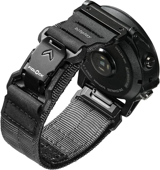 bitplay QuickFit Watch Band 22mm / 26mm – Magnetic Fidlock Buckle, Reinforced Nylon & Hypalon Strap, Compatible with Garmin Forerunner, Instinct, Quatix Series