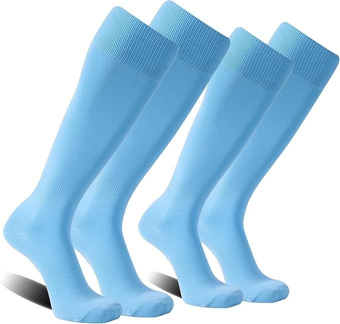 FOOTPLUS Baseball Softball Socks, Unisex Over Knee High Solid Sports Rugby Soccer Homecoming Socks