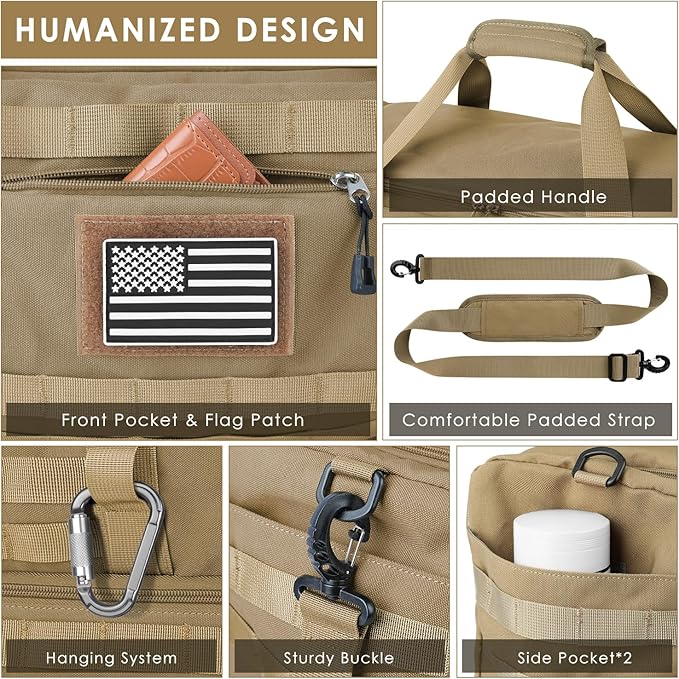 ETRONIK Travel Bag for Men Women, Gym Bag & Tactical Duffle Bags for Travel, Carry on with Toiletry Bag and Shoe Compartment, Weekender Overnight Trip with Wet Pocket for Workout Medical, Brown