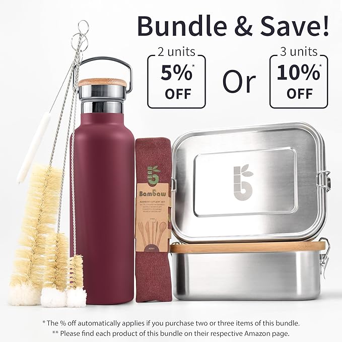 Bambaw 12 oz Insulated Water Bottle with Handle, Wide Mouth Insulated Water Bottle Red, Stainless Steel Water Bottle, Metal Water Bottle Double Wall Insulated, Small Water Bottle Reusable – Red Berry