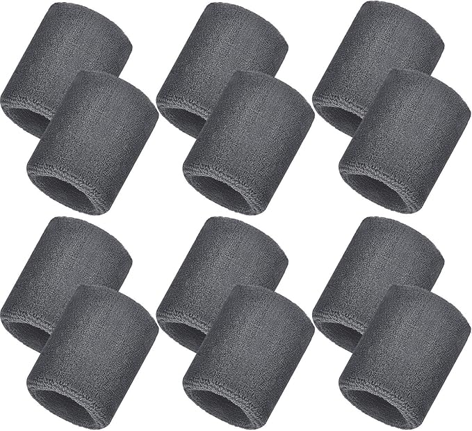 12 Pack Sweatbands Sports Wristband Cotton Sweat Band for Men and Women, Good for Tennis, Basketball, Running, Gym, Working Out