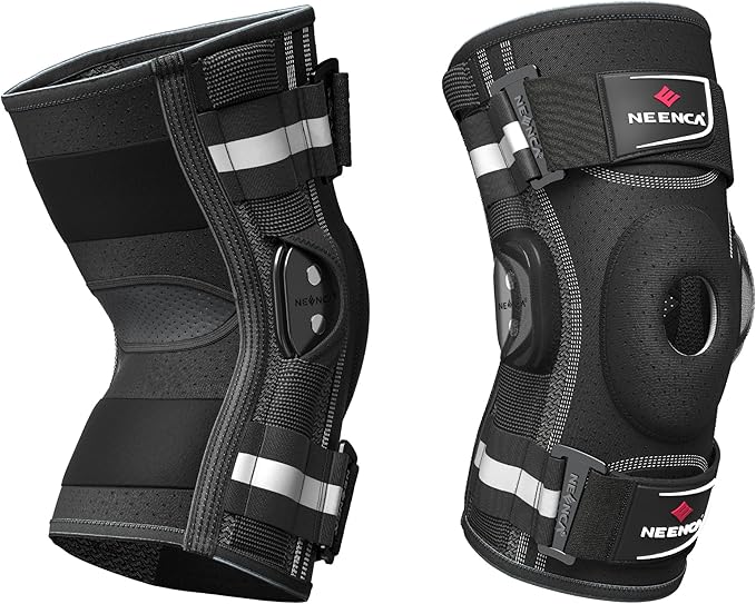 NEENCA Professional Knee Brace for Knee Pain, Hinged Knee Support with Removable Dual Side Stabilizers, Strong Stability for Joint Pain Relief, Arthritis, Meniscus Tear, ACL, PCL, MCL, Runner, Workout
