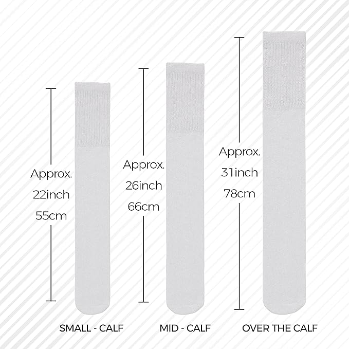 Diamond Star Men's 6 Pack Athletic Tube Socks Running Sports OVER THE CALF Full Cushioned Premium Soft Cotton Big and Tall