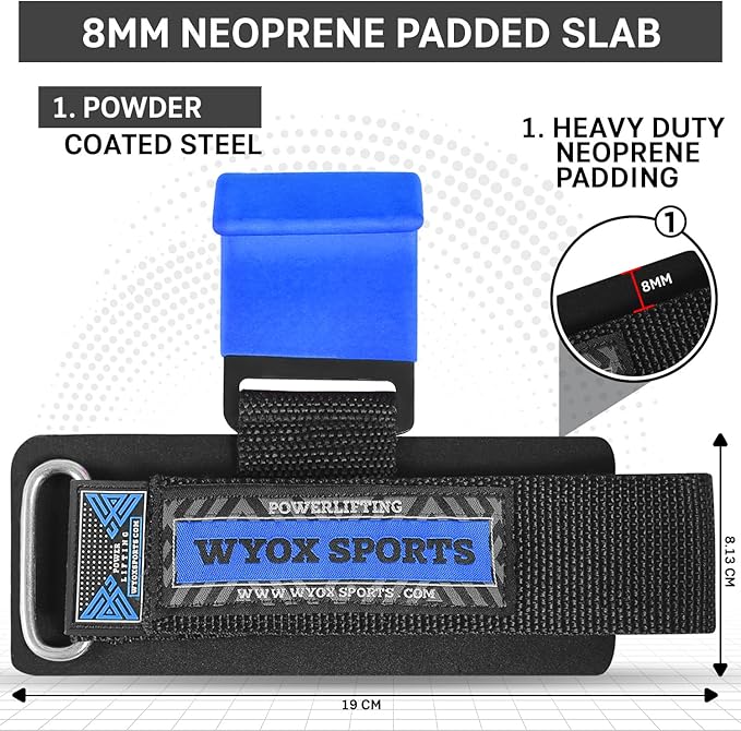 WYOX Weight Lifting Hooks for Men & Women (Pair) – Heavy Duty Wrist Support Straps with Hooks for Deadlifts, Pull Ups, Shrugs – Gym Lifting Straps with Grip Assist for Weightlifting & Strength Training