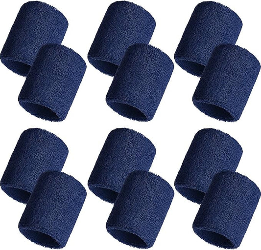 12 Pack Sweatbands Sports Wristband Cotton Sweat Band for Men and Women, Good for Tennis, Basketball, Running, Gym, Working Out
