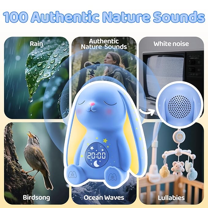 2025 Mom's Choice Awards | White Noise Sound Machine Baby - Cry Detection, Night Light, 100 Soothing Sounds, App Control, 150% Battery Life, 50% Faster Sleep, Newborn Essentials