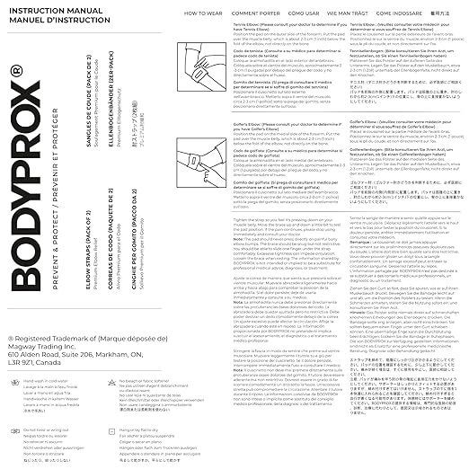 Bodyprox Elbow Brace 2 Pack for Tennis & Golfer's Elbow Pain Relief