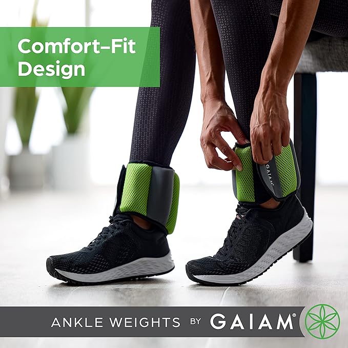 Gaiam Wrist and Ankle Weights, Wearable Bracelet to Strengthen