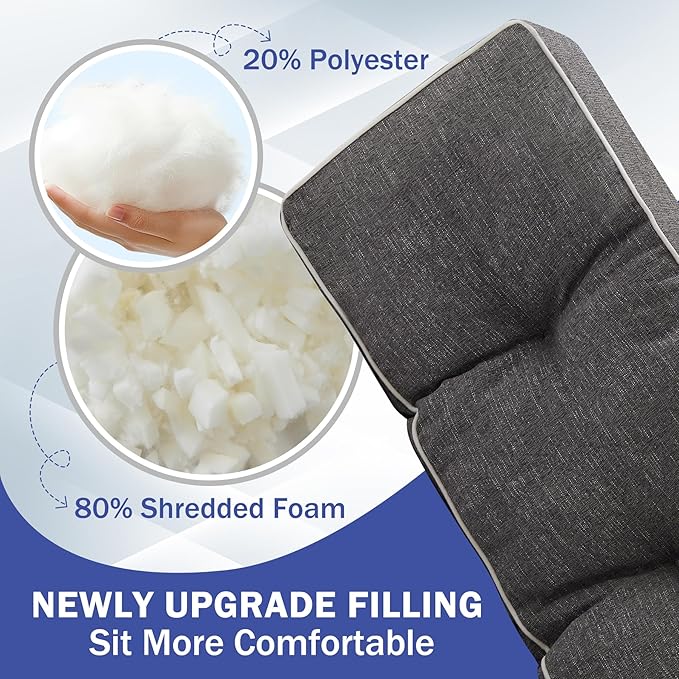 Bench Cushions for Outdoor Furniture, 42 x 16 Inch Outdoor Bench Cushion, Patio Bench Cushion with Durable Ties, Long Patio Seat Cushions for Garden, Indoor, Kitchen&Dining, Dark Grey