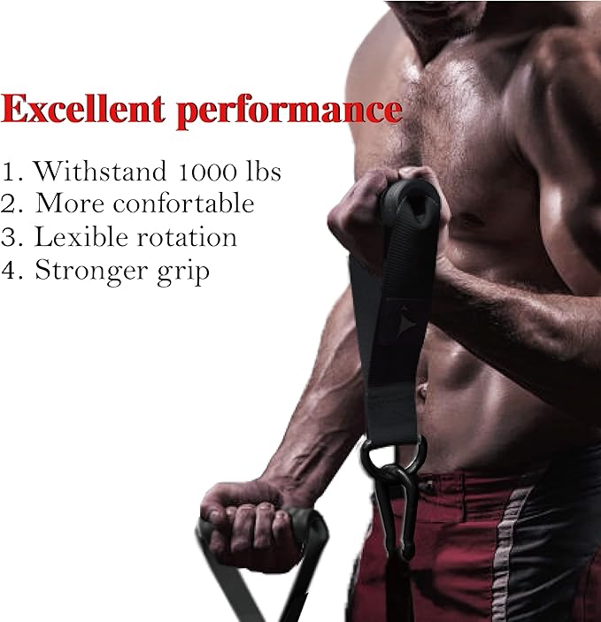 Heavy Duty Exercise Handles, Ultra-Durable Rubber Workout Grip Attachments for Cable Machines, LAT Pulldown, Resistance Bands, Home Gym and Commercial Fitness Equipment