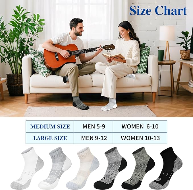 Diabetic Socks for Men,6 Pairs Ankle Mens Diabetic Socks,Diabetic Neuropathy Socks for Men 9-12