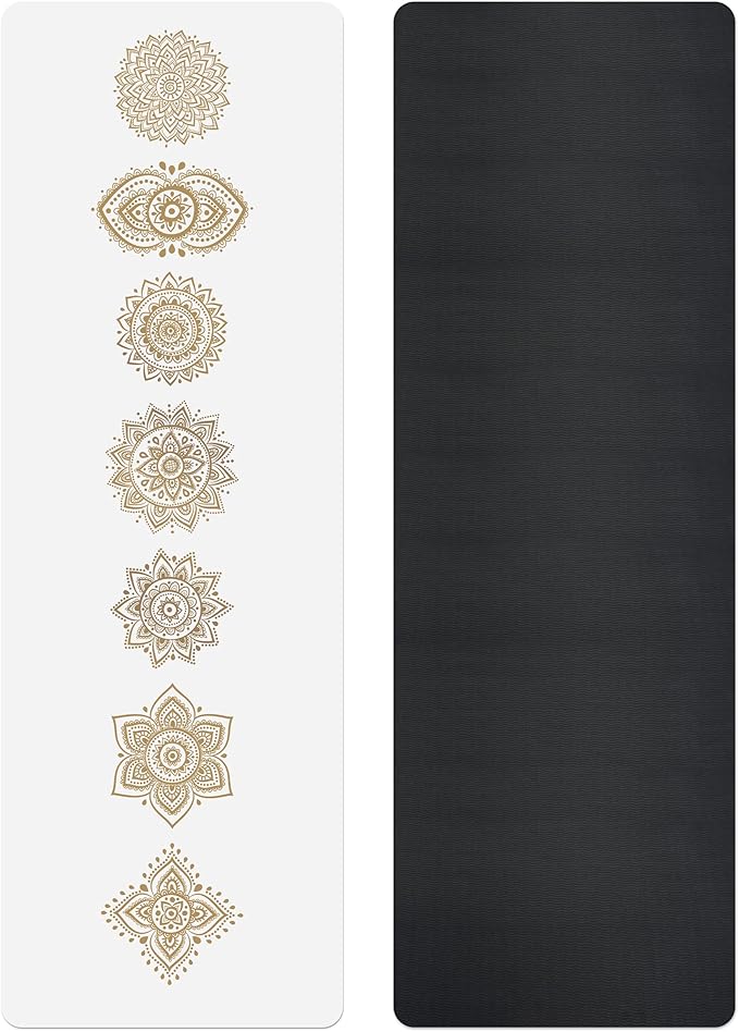 Non Slip Yoga Mat TPE Workout Mat for Men Women, Thick Workout Mat with Carrying Strap, Fitness Mats for Exercise, Yoga, Fitness, Pilates, Floor Workouts (72" x 24" x 6mm)