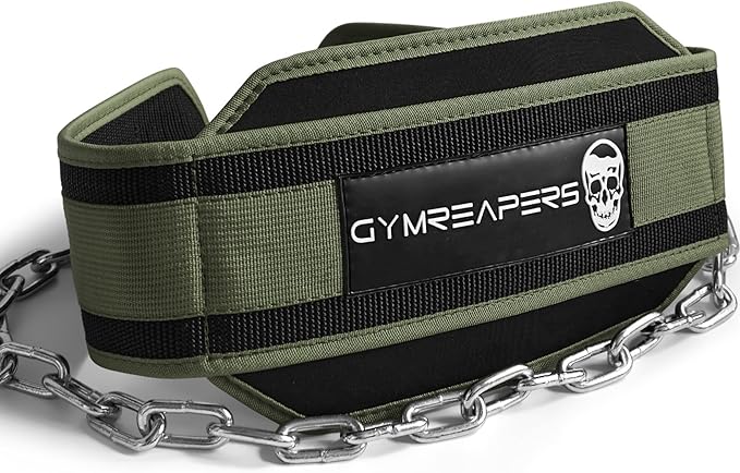 Gymreapers Dip Belt With Chain For Weightlifting, Pull Ups, Dips - Heavy Duty Steel Chain For Added Weight Training