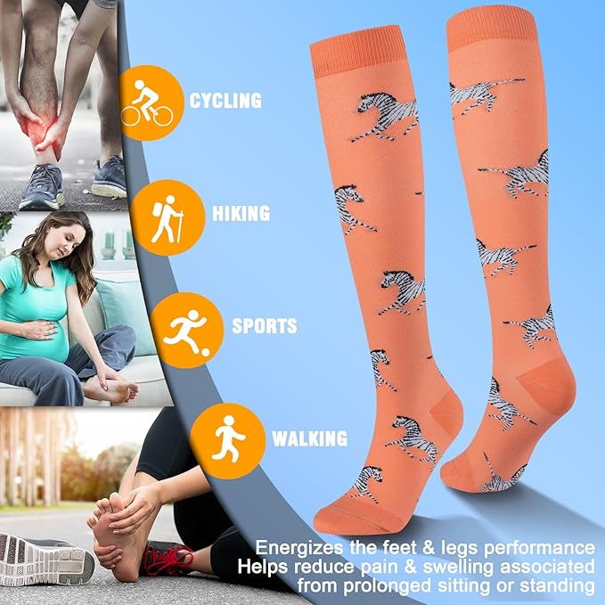 bropite Compression Socks for Women & Men Circulation-Support Knee High Socks 20-30 mmhg-Best for Running,Medical,Nurse,Travel