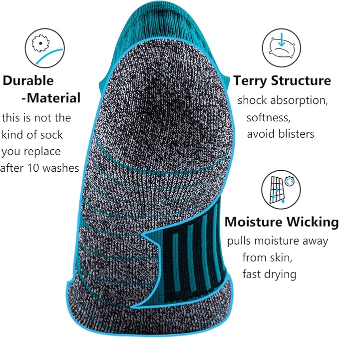 CWVLC No Show Sports Compression Socks for Men Women with Cushion (4/8 Pairs)