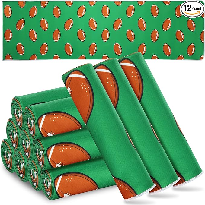 12 Pcs Cooling Towel 40 x 12 Inch Basketball Baseball Football Volleyball Soccer Softball Microfiber Fast Drying Towel for Gift Women Men