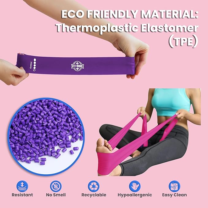 Resistance Bands for Women with Online Workouts Included - Loop & Flat Bands | Ideal for Home Fitness, Pilates, Yoga, Rehab, Tone & Sculpt