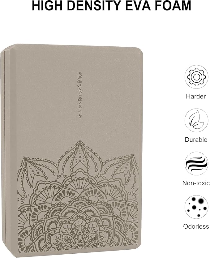nuveti Yoga Blocks Set of 2, High Density Yoga Brick Foam Blocks to Improve Strength, Flexibility and Balance Brick Foam Blocks