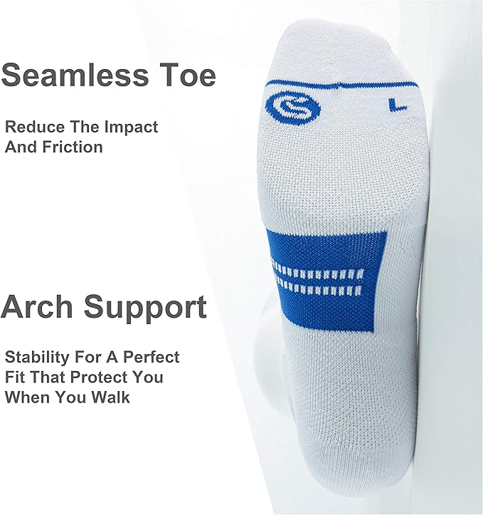 CS CELERSPORT 6 Pack Men's Running Ankle Socks with Cushion, Low Cut Athletic Sport Tab Socks