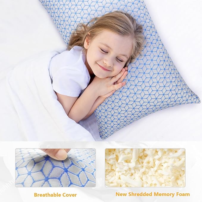 Firm Pillows Standard Size for Bed Shredded Memory Foam Pillows Adjustable, Cooling Pillow Soft and Supportive for Side Back Stomach Sleepers