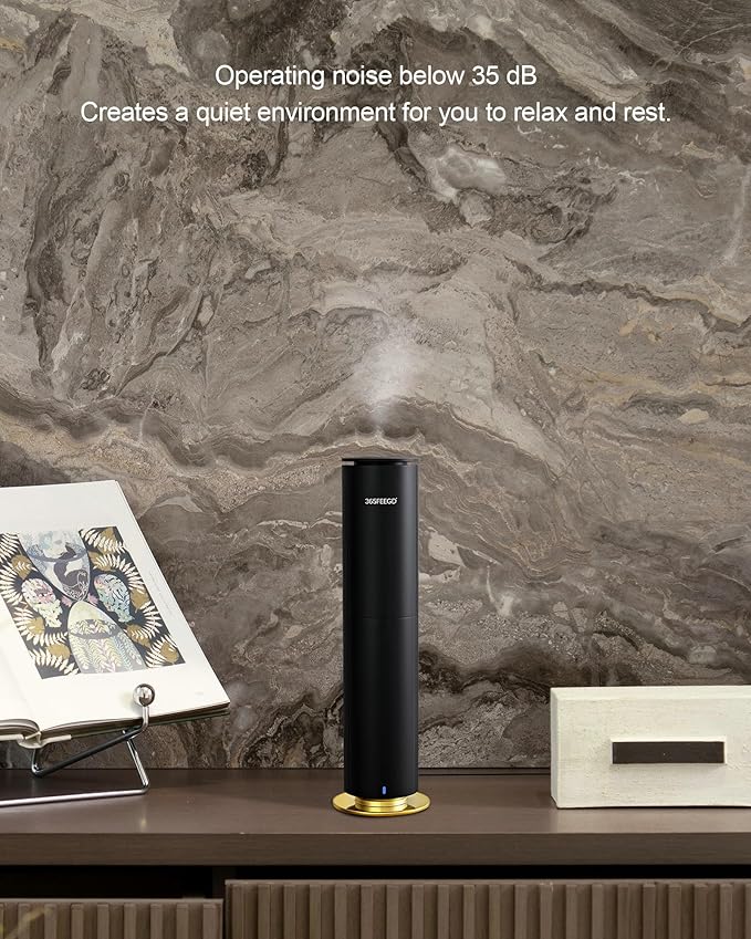 Home Essential Oil Diffuser - Waterless Aromatherapy Diffuser with 120ml Large Capacity, Covers 1200 Sq.Ft, Remote & App Control (Frosted Black)