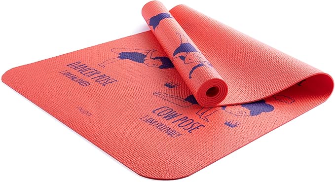 Myga Silk Print Kids Yoga Mat,Non-Slip Yoga Mat for Childrens Exercise, Fitness, Yoga and Mindfulness Lightweight, Easy Clean Play Mat for Girls and Boys