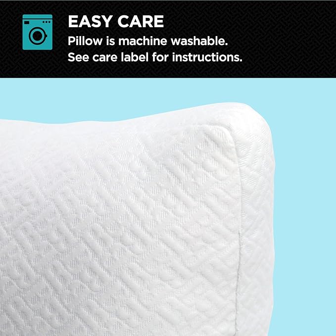 Brookstone TempSense Down Alternative Pillow Set - King Size Bed Pillows for Adults, Comfortable and Supportive Bedroom Pillows for Bed, Ideal for All Sleep Positions - 2 Pack, White