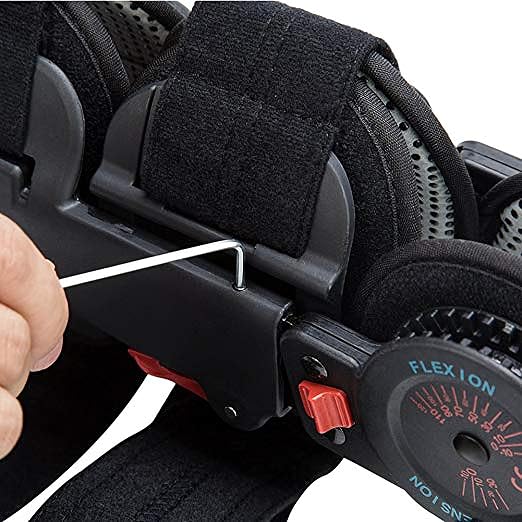 Medibot Hinged Knee Brace ROM Adjustable Post Op Knee Support Orthosis Immobilizer Protector for Left Leg and Right Leg, Both Men and Women