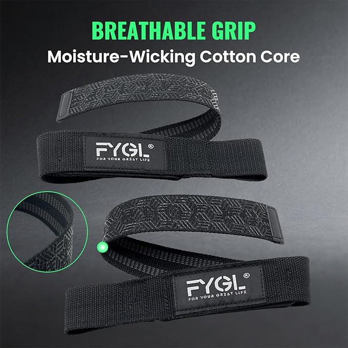 Weight Lifting Straps for Gym - Double-Layer Anti-Slip Wrist Support with Padded Straps, Heavy Duty Deadlift & CrossFit Accessories for Men/Women, Pull-Ups, Strength Training
