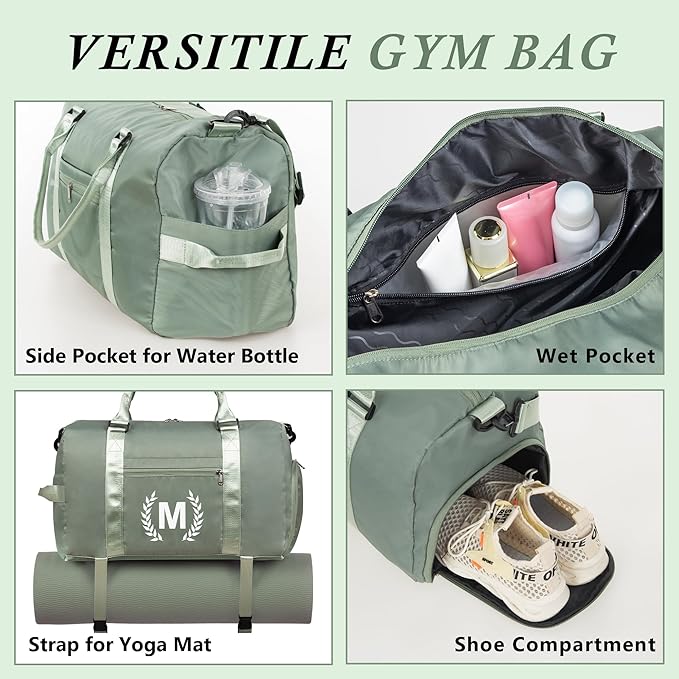 Gym Duffel Bag, Red, Personalized with Initials, Spacious with Shoe Compartment, Wet Pocket, Mat Strap, Travel-Friendly, Versatile Carry Options Materials