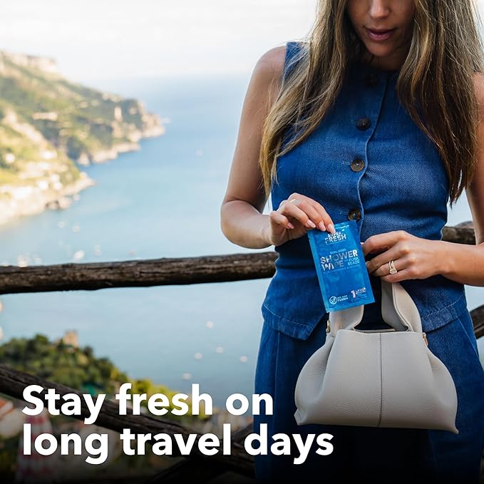 Super Fresh Shower Wipes Large Unscented Body Wipes for No Rinse Bathing Personal Hygiene Gym Travel Camping Enriched with Aloe and Vitamin E 10 Individually Wrapped Disposable Sheets