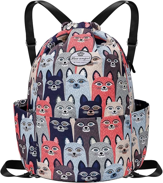 HUA ANGEL Drawstring Backpack Bag, Sport Gym Sackpack Lightweight Small Gym Bag for Men Women Pull String Sport Beach Bag