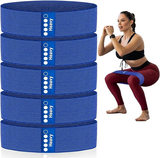Resistance Bands for Working Out - Exercise Bands Set with Workout Guide - Fabric Elastic Bands for Physical Therapy - Fitness Bands Ideal for Legs Hip Glute