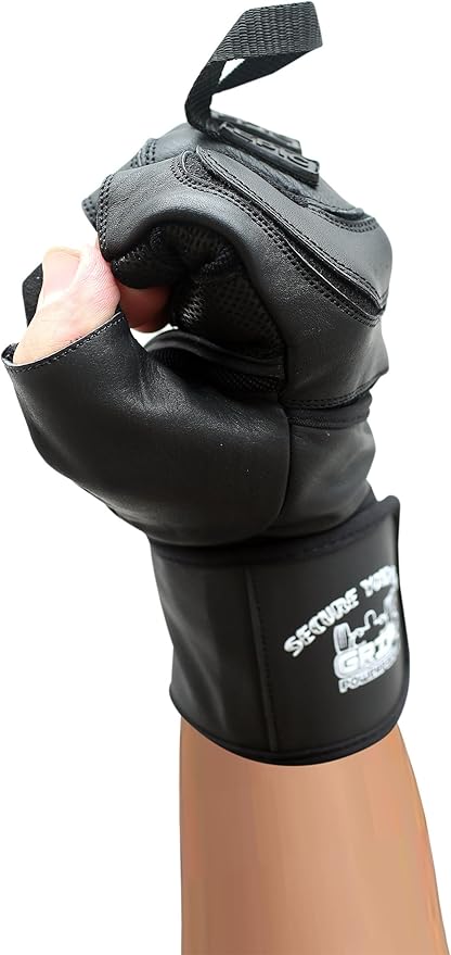 Epic Leather Gym Gloves with Built in 2" Wide Wrist Wraps Grip & Design for Weightlifting Power Lifting Bodybuilding & Strength Training Workout Exercises