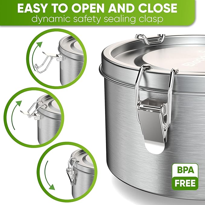 Blockhütte Metal Lunch Container 40oz with Spork, Bento Box Adult Metal BPA Free, Stainless Lunch Box for Work Dishwasher Safe, Stainless Steel Food Storage Containers Leakproof