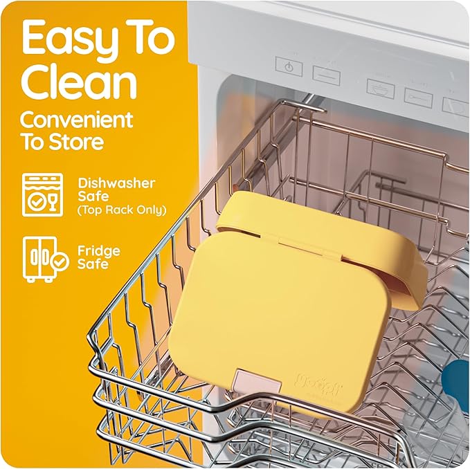 YOOPI Bento Box for Kids, Leak-Proof, BPA-Free School Bento Lunch Box Containers with Compartments. Online Healthy Meal Planning, Durable, Easy-Clean, Eco-Friendly Lunchbox for Boys & Girls (Yellow)