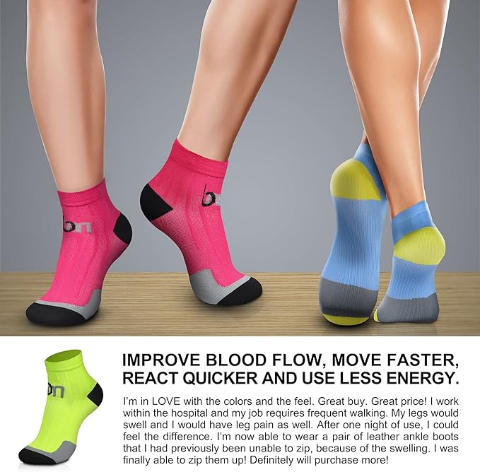 CHARMKING Compression Socks for Women & Men Circulation 15-20 mmHg is Best for Athletic Running Cycling Nurse Daily Wear