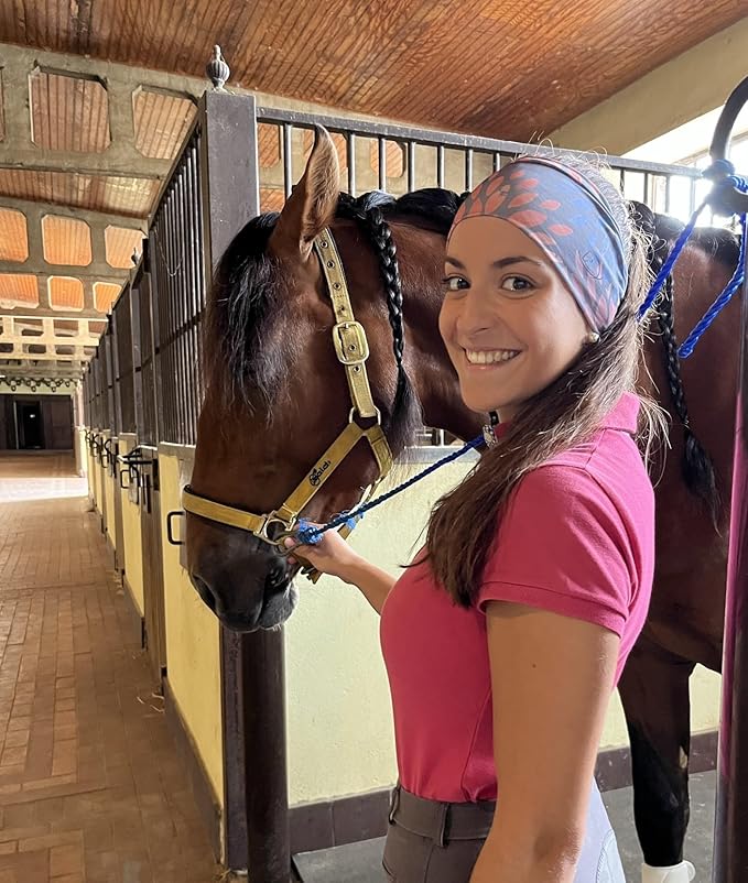Equestrian Headbands Designed to Wick Moisture and Protect Hair Under Helmets, for Horseback Riding, Biking, and Securing Ear Buds