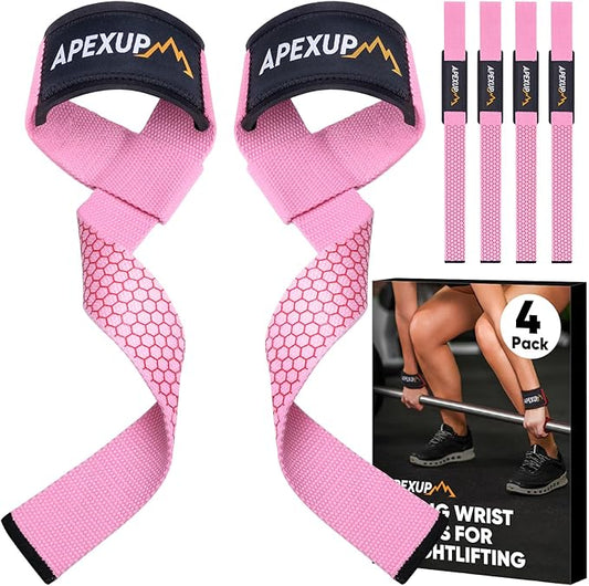 APEXUP Weight Lifting Straps for Weightlifting, Lifting Wrist Straps Gym, Deadlift Strap, Anti Slip Silicone Weightlifting Strap Men Women Powerlifting, Strength Training