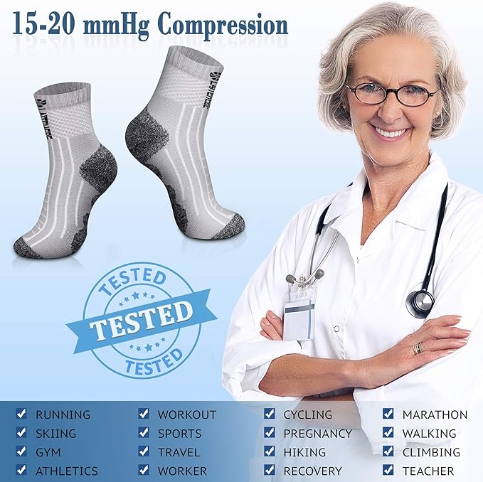 CHARMKING Compression Socks for Women & Men Circulation 15-20 mmHg is Best for Athletic Running Cycling Nurse Daily Wear