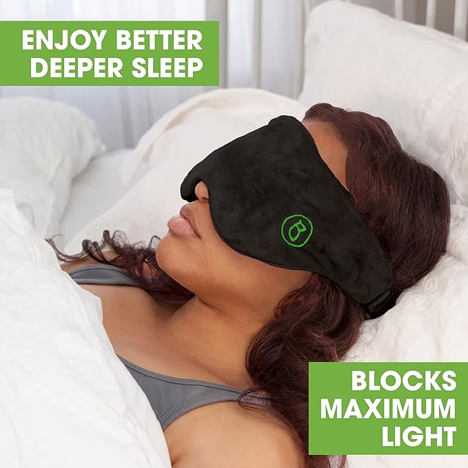 BARMY Weighted Sleep Mask for Women and Men (0.8lb/13oz) Weighted Eye Mask for Sleeping, Eye Cover Blocks Light Helps Relaxation and Night Sleep, Comfortable Blackout Sleeping Mask, Black
