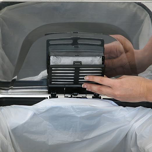 iTouchless Official Trash Can Deodorizer AbsorbX 3-Pack All Natural Activated Charcoal Odor Absorber Stops Garbage Smells, Air Freshener Compost Bin Filter for 8 Gal & Larger Trashcan with Compartment