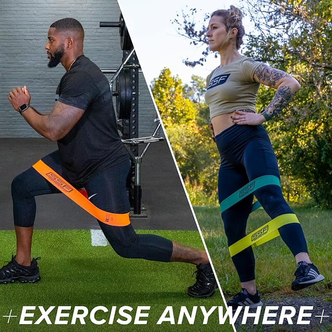 Serious Steel Fitness Fabric Mini Loop Non-Slip Resistance Band Set | Warm-Up, Physical Therapy, Glute Training, Speed and Agility Exercise Bands