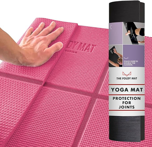 Foldable Yoga Mat Thick, in 6 Combinations; Greater Support and Protection for Joints, Body Alignment System, and Sections for Hands and Feet. Non-slip texture and water-resistant