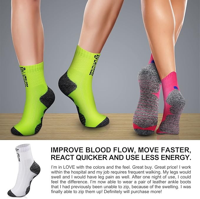 CHARMKING Compression Socks for Women & Men Circulation 15-20 mmHg is Best for Athletic Running Cycling Nurse Daily Wear