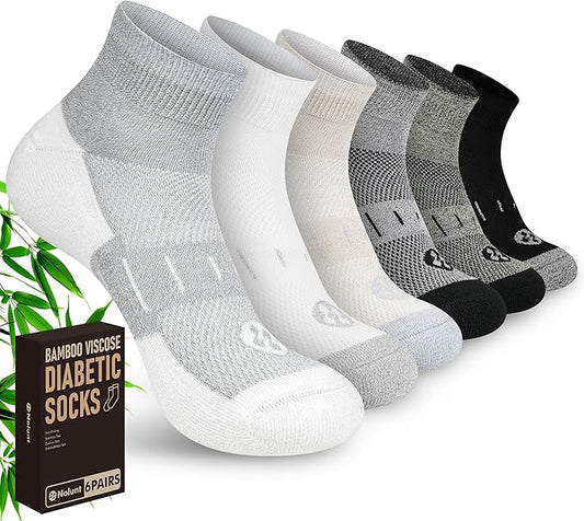Diabetic Socks for Men,6 Pairs Ankle Mens Diabetic Socks,Diabetic Neuropathy Socks for Men 9-12