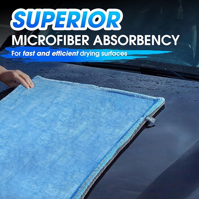 Car Drying Towel,48"x24" Extra Large Twisted-Loop Car Detailing Towel,1300GSM Super Absorbent, Streak Free Microfiber Cleaning Cloth for Cars, Trucks,Full-Sized SUVs