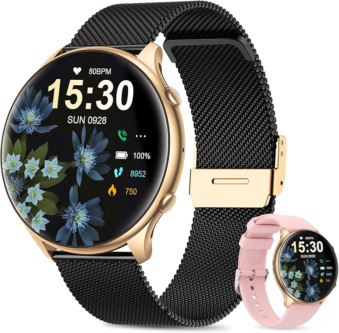 Smart Watches for Women with Menstrual Cycle Tracker, 1.39” HD Smart Watch, Heart Rate/Sleep Monitor, IP67 Waterproof, Women’s Watch Fitness Tracker Compatible with iOS Android
