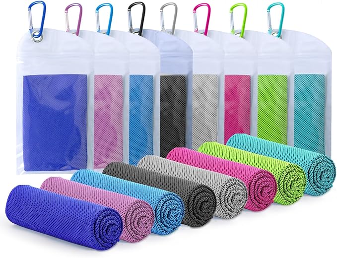 Cooling Towels for Neck and Face, Ice Towel for Hot Weather, Soft Breathable Instant Towel, Cool Rags for Yoga, Golf, Sport, Gym, Workout, Camping, Fitness, Outdoor