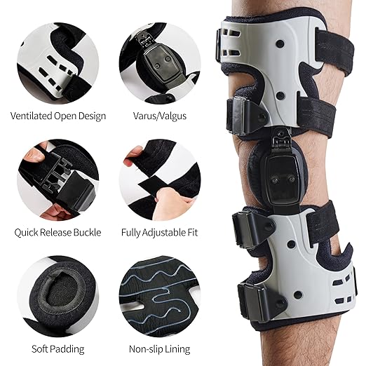OA Unloader Knee Brace, Medial Unloader Knee Brace for Arthritis Pain Relief, Osteoarthritis, Bone on Bone Knee Joint Pain, Cartilage Defect Repair, Avascular Necrosis and Lateral Degeneration